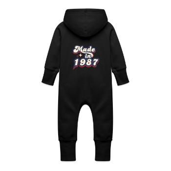 Hergestellt im Jahr 1987 Retro - Baby Bio Sweat Overall mit Kapuze - Vanille-Milchshake - Hinten