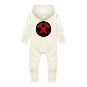 Working class - Baby Organic Sweat Overalls With Hood - vanilla - Back