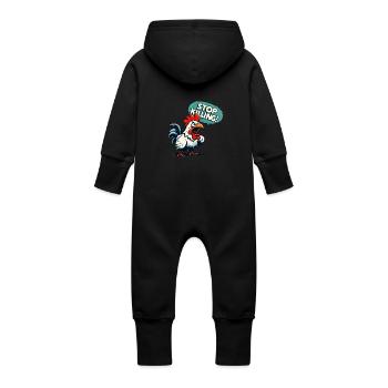Arrêtez de tuer ! - Grenouillère à capuche bio en molleton Bébé - vanille - Dos