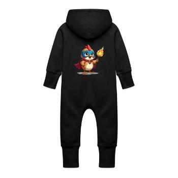 Héros volant : Sauveur de moineau - Grenouillère à capuche bio en molleton Bébé - vanille - Dos