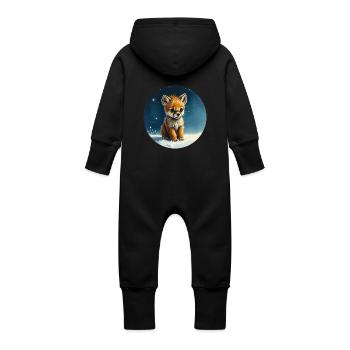 Kleiner Fuchs unter den Sternen - Baby Bio Sweat Overall mit Kapuze - Vanille-Milchshake - Hinten