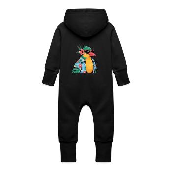 Kolibri Vogel Lustiger Sommer - Baby Bio Sweat Overall mit Kapuze - Vanille-Milchshake - Hinten