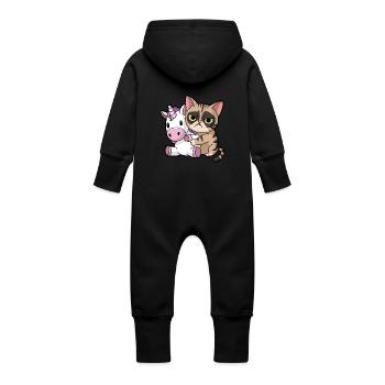 Mürrische exotische Kurzhaarkatze - Baby Bio Sweat Overall mit Kapuze - Vanille-Milchshake - Hinten
