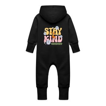 Summer Vibes Lake Nature Flora Art Flowers Sea - Baby Organic Sweat Overalls With Hood - vanilla - Back