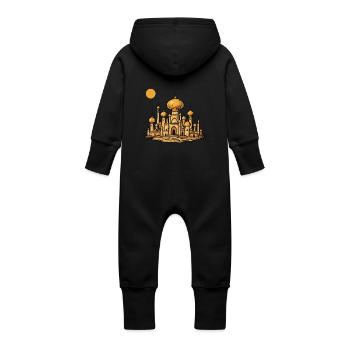 Cité arabe - Grenouillère à capuche bio en molleton Bébé - vanille - Dos