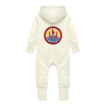 Tahiti Surf - Grenouillère à capuche bio en molleton Bébé - vanille - Dos