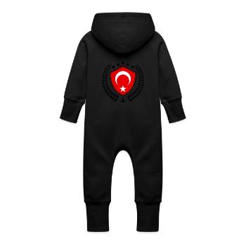Turquie - Grenouillère à capuche bio en molleton Bébé - vanille - Dos