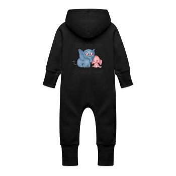 Ich Bin Der Grosse Bruder B - Baby Organic Sweat Overalls With Hood -  - Back