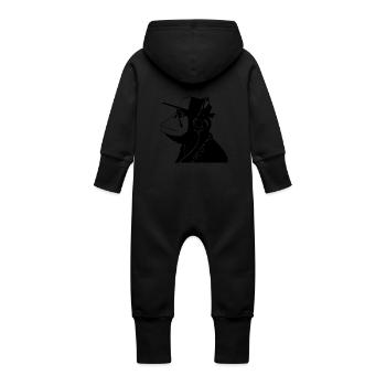 monkey alone - Baby Organic Sweat Overalls With Hood - vanilla - Back