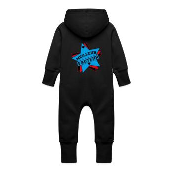 BESTER FAKTOR - Baby Bio Sweat Overall mit Kapuze - Vanille-Milchshake - Hinten