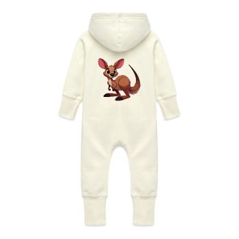 Kangourou Joey - Grenouillère à capuche bio en molleton Bébé - vanille - Dos