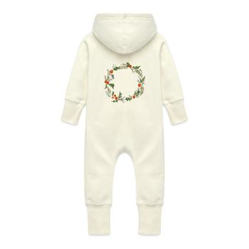 Couronne d'hiver - Grenouillère à capuche bio en molleton Bébé - vanille - Dos