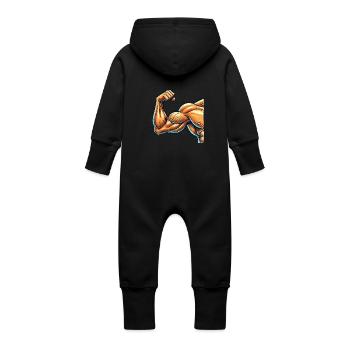 biceps - Baby Organic Sweat Overalls With Hood - vanilla - Back