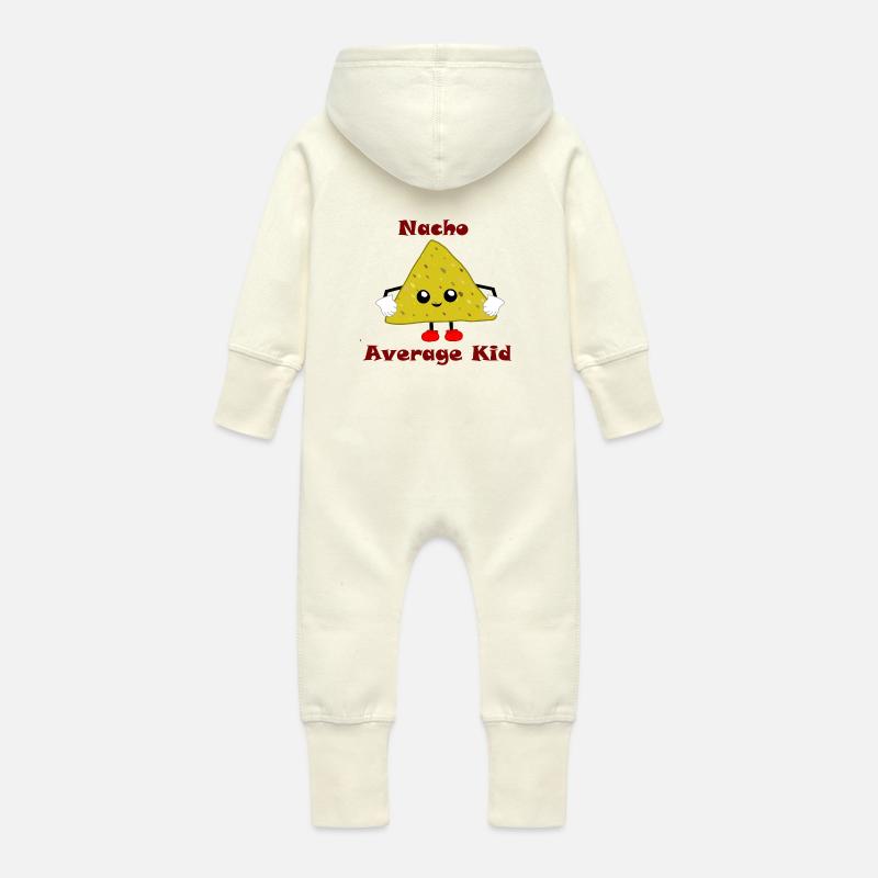 Nacho Enfant moyen - Grenouillère à capuche bio en molleton Bébé - vanille