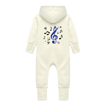 noten - Baby Bio Sweat Overall mit Kapuze - Vanille-Milchshake - Hinten