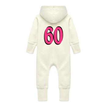 60 Anniversaire - Grenouillère à capuche bio en molleton Bébé - vanille - Dos
