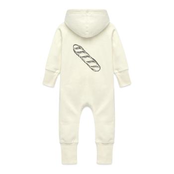 Conception de baguette - Grenouillère à capuche bio en molleton Bébé - vanille - Dos