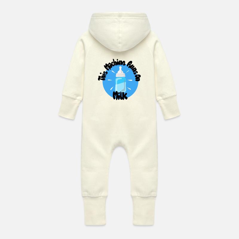 This Machine Runs On Milk - Baby Bio Sweat Overall mit Kapuze - Vanille-Milchshake