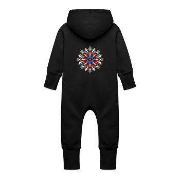 Snowflake Crystal - Baby Organic Sweat Overalls With Hood - vanilla - Back