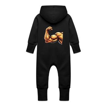 biceps - Grenouillère à capuche bio en molleton Bébé - vanille - Dos