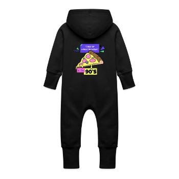 I grew up without the internet in the 90's - Baby Organic Sweat Overalls With Hood - vanilla - Back