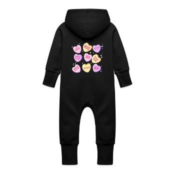 Schwangerschaft Neue Mutter Süßigkeiten Herz Niedliche Baby Enthüllung - Baby Bio Sweat Overall mit Kapuze - Vanille-Milchshake - Hinten