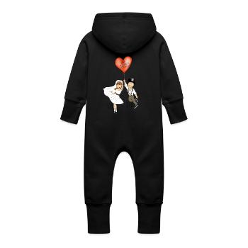 Maman et papa - Jeunes mariés - Grenouillère à capuche bio en molleton Bébé - vanille - Dos