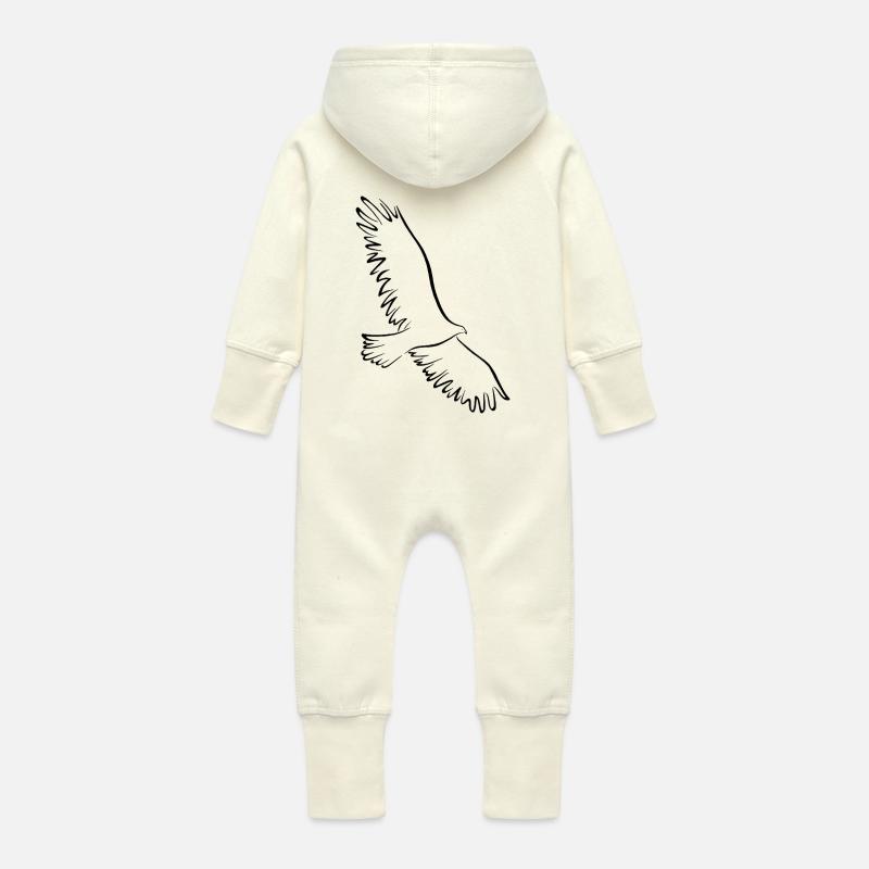 Danseuses des thermiques - Grenouillère à capuche bio en molleton Bébé - vanille