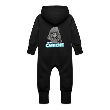 Poodle - Grey - Baby Organic Sweat Overalls With Hood - vanilla - Back