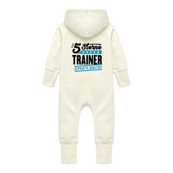 5Sterne Trainer - Baby Bio Sweat Overall mit Kapuze - Vanille-Milchshake - Hinten