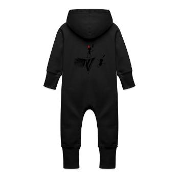 8th Birthday, 8 Year Old Gift, 8 Year Old, 8 Year Old Humor - Baby Organic Sweat Overalls With Hood - vanilla - Back