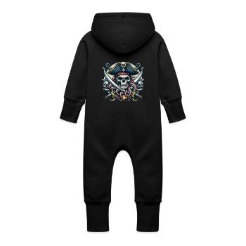 Pirate - Grenouillère à capuche bio en molleton Bébé - vanille - Dos