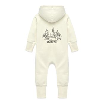 Ville de Szczecin - Grenouillère à capuche bio en molleton Bébé - vanille - Dos