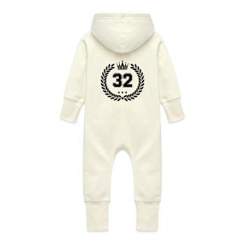 Armoiries 32 - Grenouillère à capuche bio en molleton Bébé - vanille - Dos