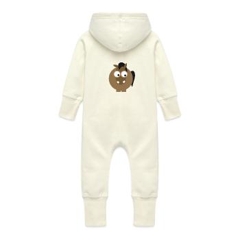 Pferd - Baby Bio Sweat Overall mit Kapuze - Vanille-Milchshake - Hinten