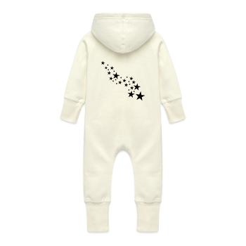 falling stars - Grenouillère à capuche bio en molleton Bébé - vanille - Dos