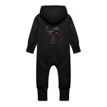 Chameau - Grenouillère à capuche bio en molleton Bébé - vanille - Dos