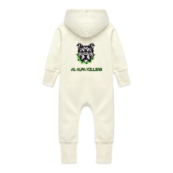 A1 ALFA ESPORTS - Baby Organic Sweat Overalls With Hood - vanilla - Back