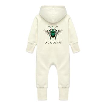 GRANDE ABEILLE - Grenouillère à capuche bio en molleton Bébé - vanille - Dos
