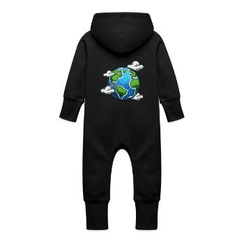erde - Baby Bio Sweat Overall mit Kapuze - Vanille-Milchshake - Hinten