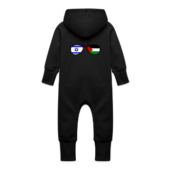Free Palestine Israel peace - Grenouillère à capuche bio en molleton Bébé - vanille - Dos