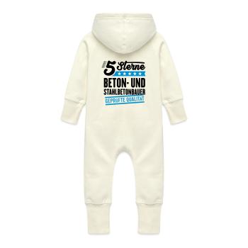 5Sterne Beton- und Stahlbetonbauer - Baby Bio Sweat Overall mit Kapuze - Vanille-Milchshake - Hinten