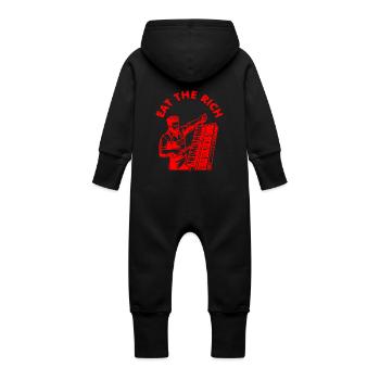 Eat the rich - Grenouillère à capuche bio en molleton Bébé - vanille - Dos