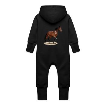 Selle Français 3 - Grenouillère à capuche bio en molleton Bébé - vanille - Dos