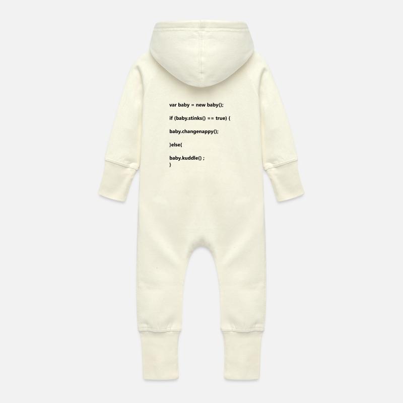 bébé design - Grenouillère à capuche bio en molleton Bébé - vanille
