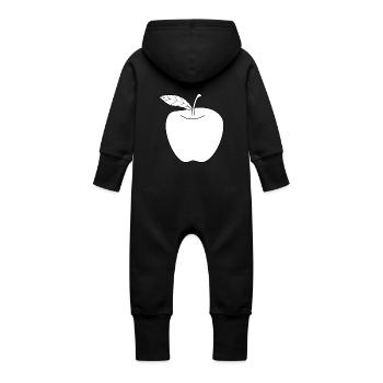 Pomme noir et blanc cadeau idée cadeau - Grenouillère à capuche bio en molleton Bébé - vanille - Dos