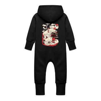 Kanagawa Surfen - Baby Bio Sweat Overall mit Kapuze - Vanille-Milchshake - Hinten