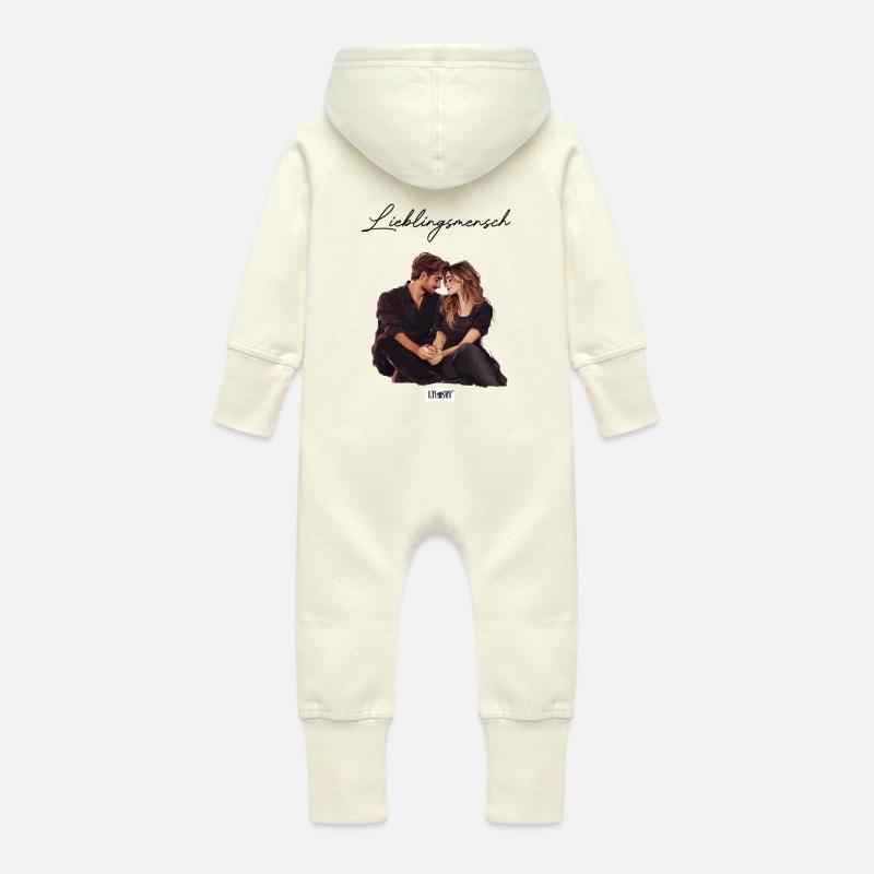 Personne préférée - Grenouillère à capuche bio en molleton Bébé - vanille