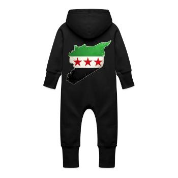 Drapeau de la Syrie libre - Grenouillère à capuche bio en molleton Bébé - vanille - Dos
