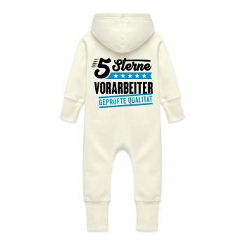 5Sterne Vorarbeiter - Baby Bio Sweat Overall mit Kapuze - Vanille-Milchshake - Hinten